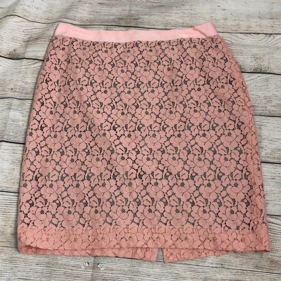 J. Crew Dresses & Skirts - J Crew Pink Lace Pencil Skirt Sz 10